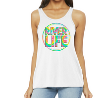 Load image into Gallery viewer, River Life - Tie-Dye w/ Circle - 8800 Flowy Racerback Tank