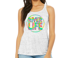 Load image into Gallery viewer, River Life - Tie-Dye w/ Circle - 8800 Flowy Racerback Tank