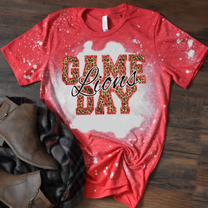 Lions Game Day w/ Black & Red Leopard Print - 14 Color Options