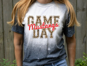 Mustangs Game Day w/ Red & Leopard Print - 14 Color Options