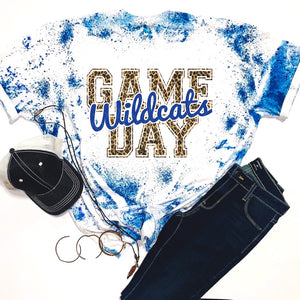 Wildcats Game Day w/ Blue & Leopard Print - 14 Color Options