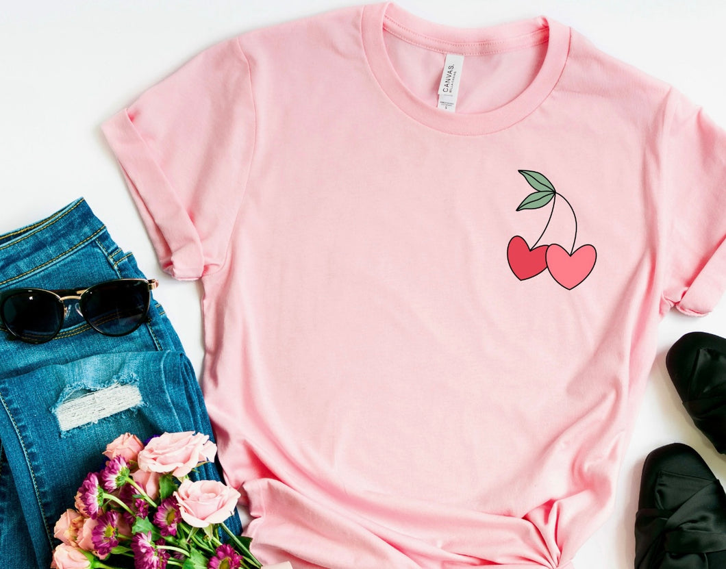Cherry Hearts - On Left Chest