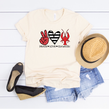 Load image into Gallery viewer, Peace Love Crawfish w/ Stripe Heart