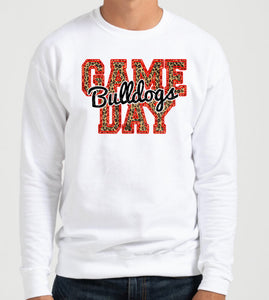 Bulldogs Game Day w/ Black & Red Leopard Print - 5 Style Options