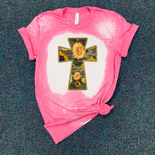 Load image into Gallery viewer, Camo Cross &amp; Sunflowers - T-Shirt / Sweatshirt Unisex Sizing