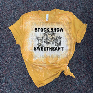 Stock Show Sweetheart - Acid Wash Mustard Tee