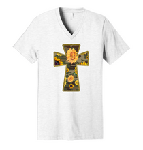 Load image into Gallery viewer, Camo Cross &amp; Sunflowers - T-Shirt / Sweatshirt Unisex Sizing