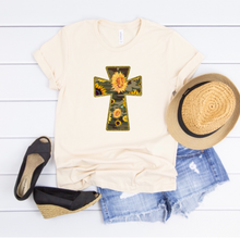 Load image into Gallery viewer, Camo Cross &amp; Sunflowers - T-Shirt / Sweatshirt Unisex Sizing