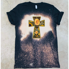 Load image into Gallery viewer, Camo Cross &amp; Sunflowers - T-Shirt / Sweatshirt Unisex Sizing