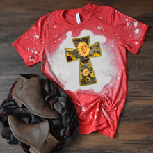 Load image into Gallery viewer, Camo Cross &amp; Sunflowers - T-Shirt / Sweatshirt Unisex Sizing