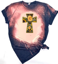 Load image into Gallery viewer, Camo Cross &amp; Sunflowers - T-Shirt / Sweatshirt Unisex Sizing