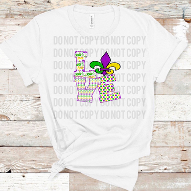 Love Mardi Gras - White Tee