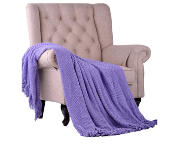 Chunky Fringe Throw Fleece Mink Super Soft