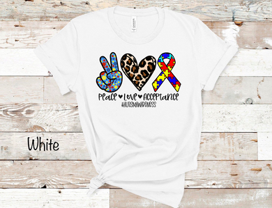 Peace. Love. Acceptance. #AutismAwareness w/ Leopard