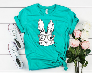 Hipster Bunny - White Ink