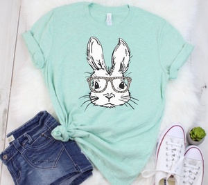 Hipster Bunny - White Ink