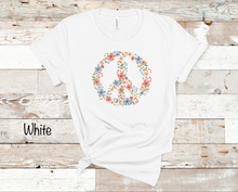 Load image into Gallery viewer, Floral Peace Graphic T-Shirt / Sweatshirt Unisex Sizing