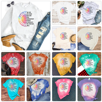 She Was Life Itself. Wild and Free. Wonderfully Chaotic. A Perfectly Put Together Mess. w/ Rainbow Sunflower