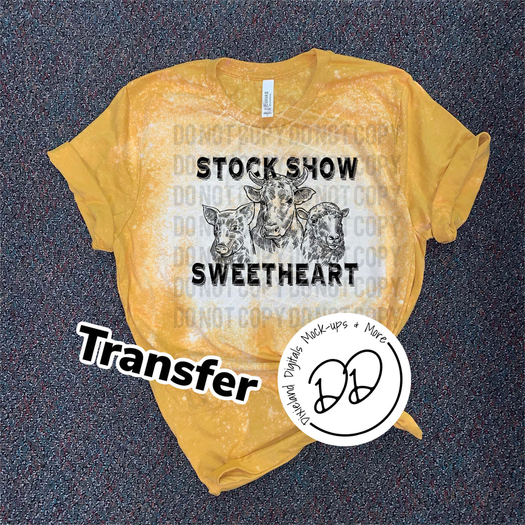 Stock Show Sweetheart - Black Ink - Screen Print Transfer - Sublimation Transfer - DIY - Graphic Tee