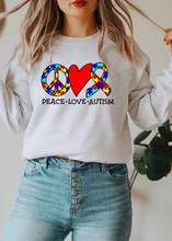Load image into Gallery viewer, Peace Love Autism w/ Puzzle Pieces