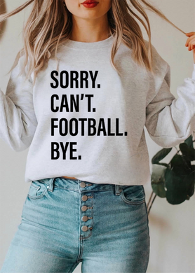 Sorry. Can't. FOOTBALL. Bye.