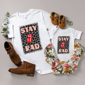 Mommy & Me - Stay Rad Tongue - White Tee