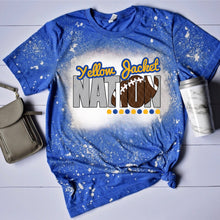 Load image into Gallery viewer, Yellow Jacket Nation w/ Football - Blue &amp; Gold Text - 15 Color Options