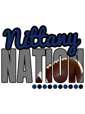 Nittany Nation w/ Football - Navy Text - 12 Style Options