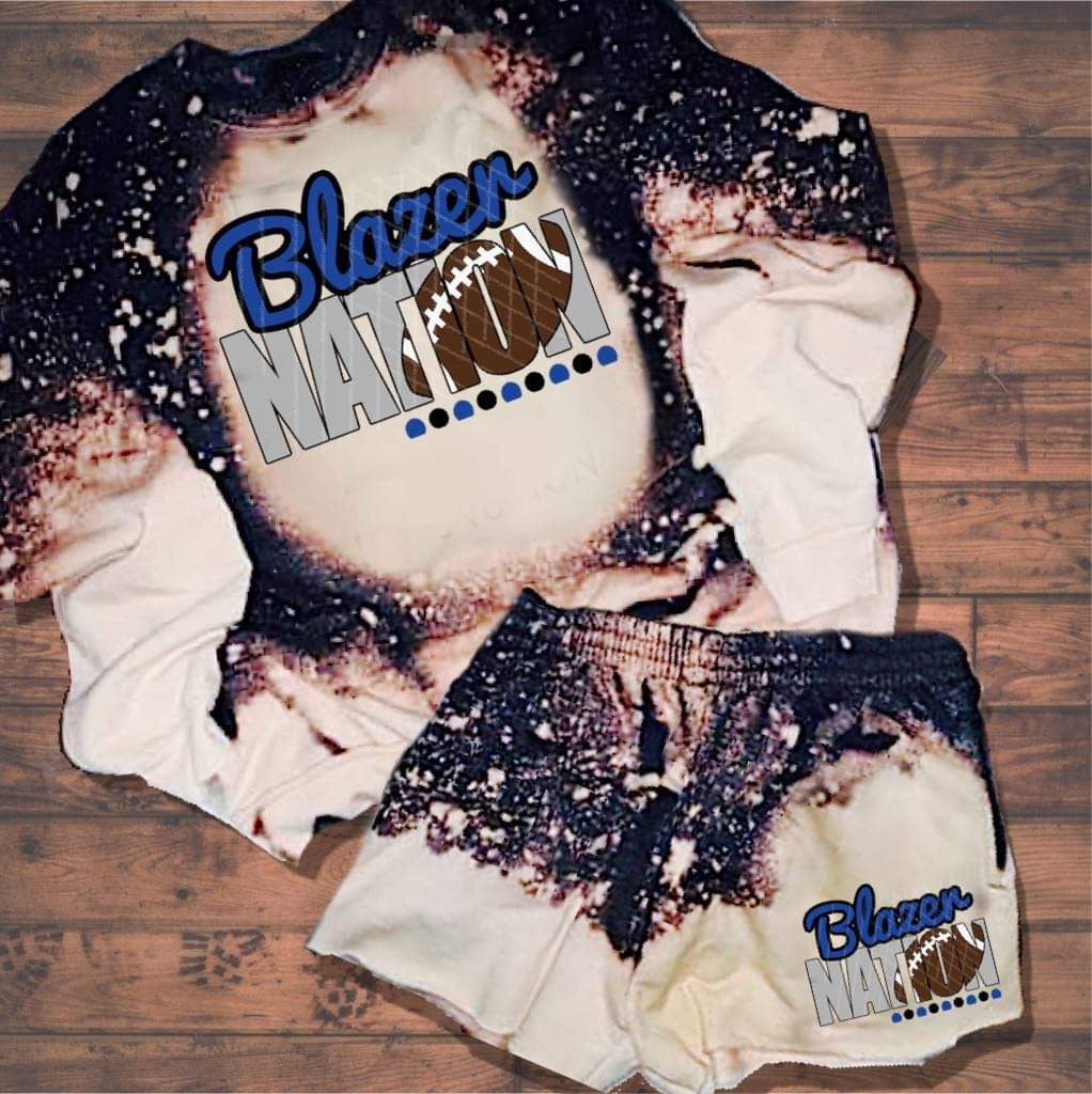 Blazer Nation w/ Football - Blue & Black Text - 12 Style Options