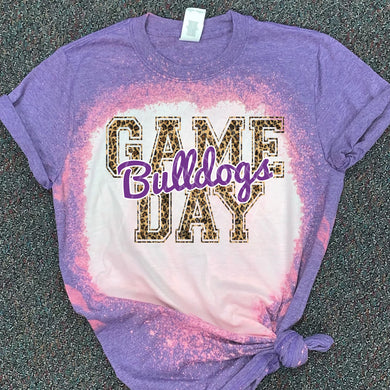 Bulldogs Game Day w/ Purple & Leopard Print - 12 Color Options