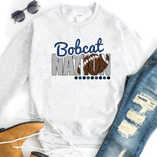 Load image into Gallery viewer, Bobcat Nation w/ Football - Blue &amp; White Text - 13 Color Options