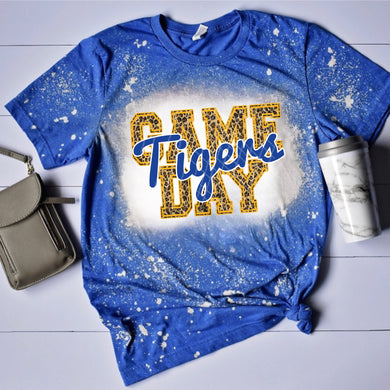 Tigers Game Day w/ Blue & Gold Leopard Print - 14 Color Options