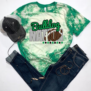 Bulldog Nation w/ Football - Green & Black Text - 13 Color Options