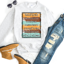 Load image into Gallery viewer, Fall Vibes - Bonfires Flannels Smores Sweaters Campfires Pumpkins