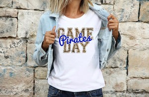 Pirates Game Day w/ Blue & Leopard Print - 5 Style Options