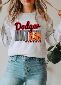 Dodger Nation w/ Basketball - Red & Black Text - 13 Color Options