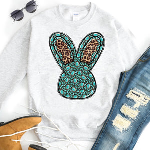 Easter Bunny w/ Leopard Print & Turquoise Jewels