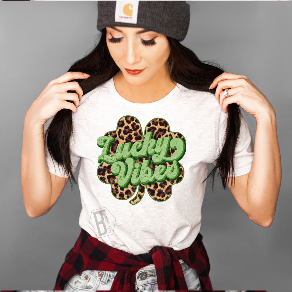 Lucky Vibes Leopard Print 4-Leaf Clover
