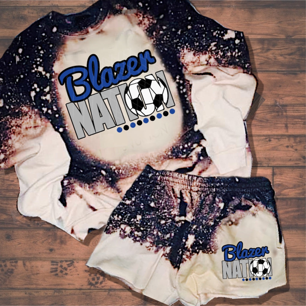 Blazer Nation w/ Soccer - Blue & Black Text - 12 Style Options