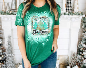 Wild About Christmas - Trees w/ Turquoise Leopard & Border (Design 2)