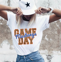 Load image into Gallery viewer, Mustangs Game Day w/ Blue &amp; Orange Leopard Print - 13 Color Options