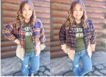 Load image into Gallery viewer, Drip Splatter/ Bottom / Sleeves - Acid Wash Flannel