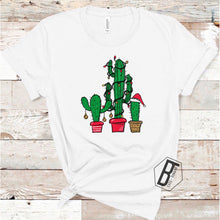 Load image into Gallery viewer, Christmas Cacti - White Tee