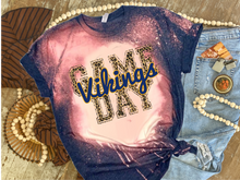 Load image into Gallery viewer, Vikings Game Day w/ Leopard - Navy &amp; Gold Text - 15 Color Options