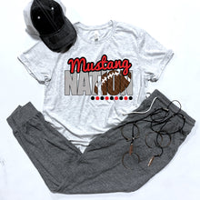 Load image into Gallery viewer, Mustang Nation w/ Football - Red &amp; Black Text - 13 Color Options