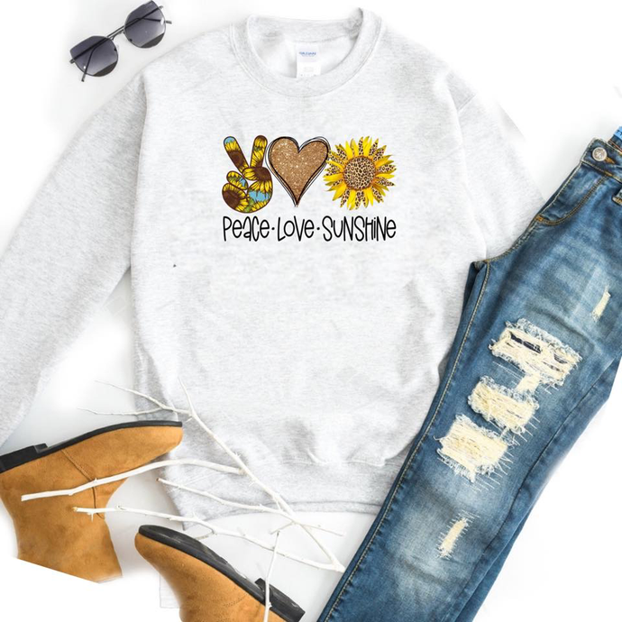 Peace. Love. Sunshine. w/ Sunflower & Leopard
