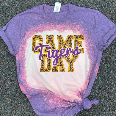 Tigers Game Day w/ Purple & Gold Leopard Print - 14 Color Options