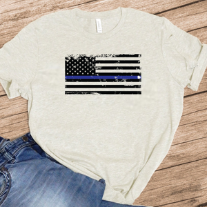 Back The Blue - Distressed Flag w/ Blue - 9 Style Options