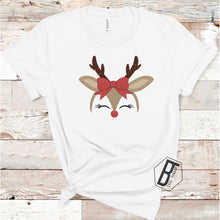 Load image into Gallery viewer, Christmas Reindeer - White Tee