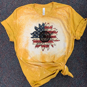 American Flag On Sunflower